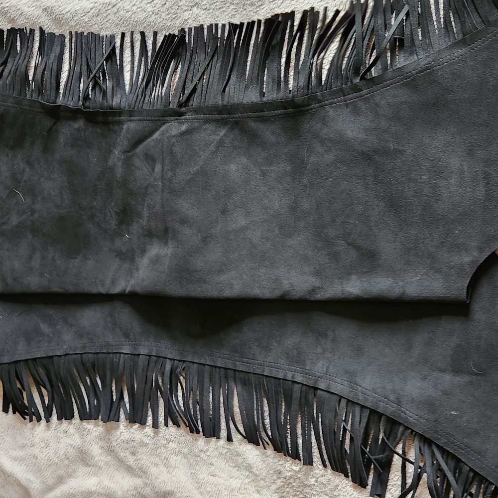 Black Fringe Suede Chaps